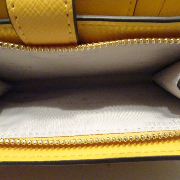 Kate Spade Madison Saffiano Leather Medium Compact Bifold Wallet Mustard Yellow - Picture 5 of 5